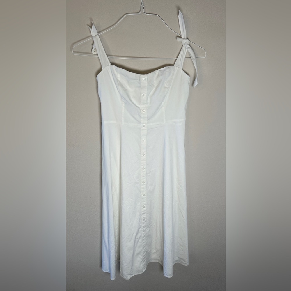 Express white tank top midi button up summer dress size‎ 4